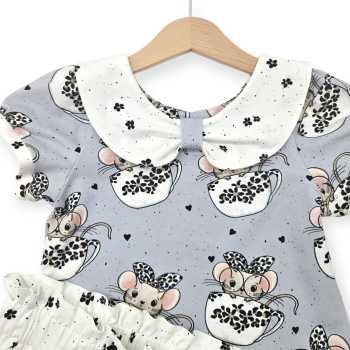 Set aus Kragenshirt und Shorts, Größe 116, Mäuschen